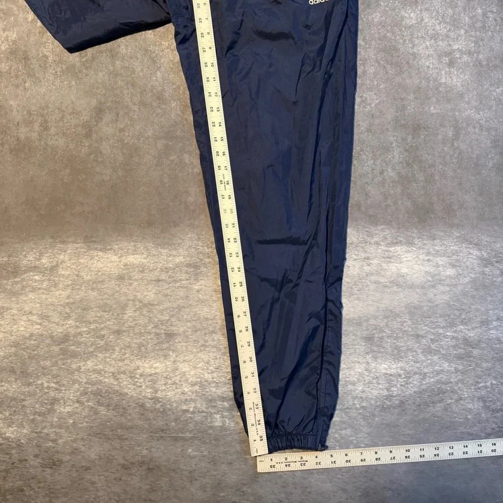 Vintage Adidas Mens Small Navy Blue Nylon Track Pants Mesh Lined Windbreaker S